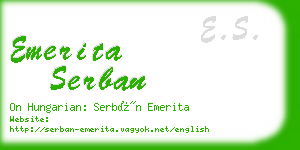 emerita serban business card